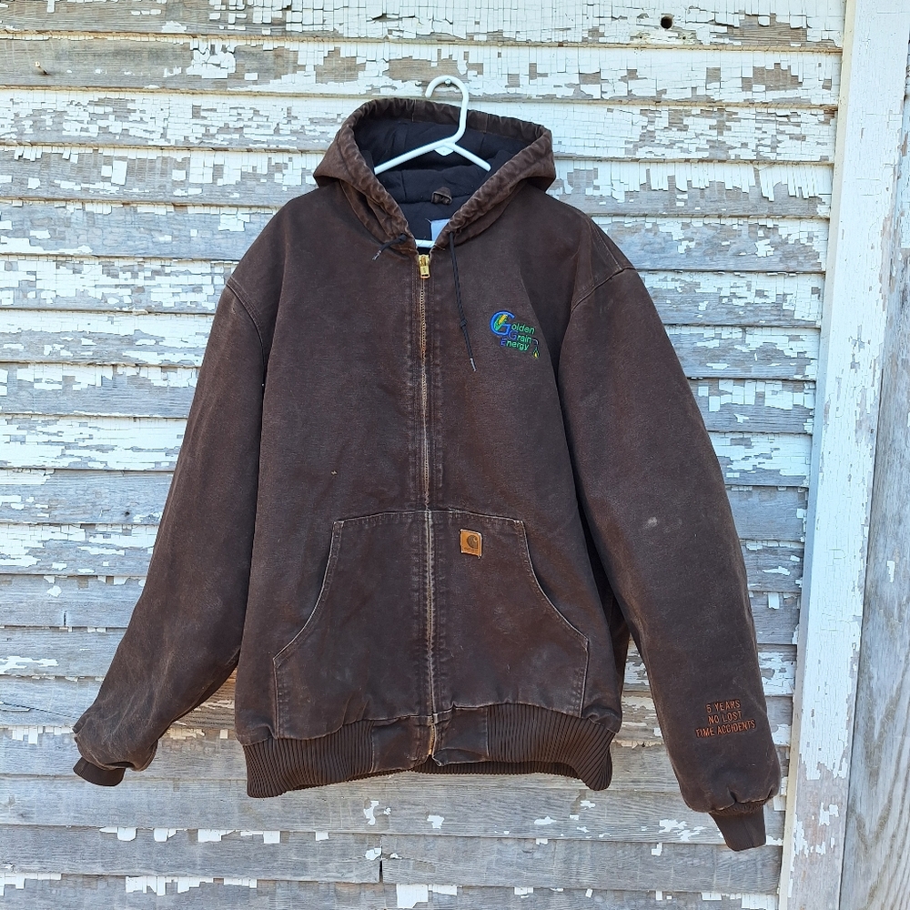 Carhartt brown hooded coat size xl tall